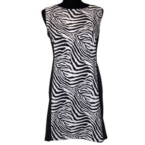 Connected Women's Sleeveless Sheath Zebra Print Dress Size 4P
